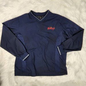 Budweiser Pullover Windbreaker Mens Adult Extra Large Blue Logo Bud Light Track